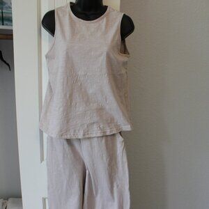 Shein Lune Solid Tank Top & Wide Leg Pants